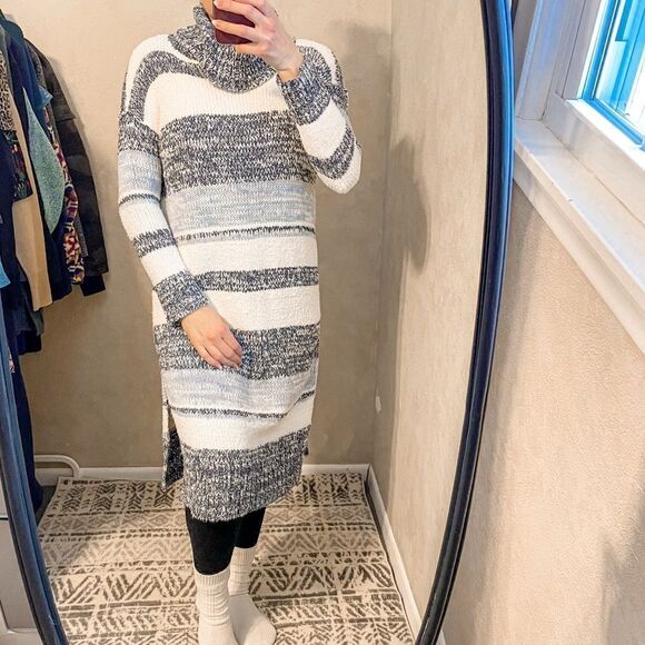Free People Turtleneck Tunic Maxi Sweater Dress - Picture 8 of 8
